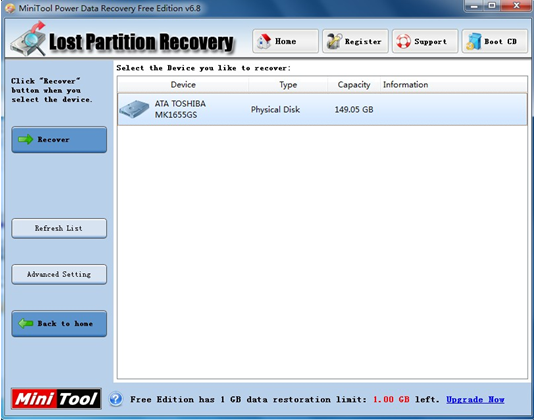 free-partition-data-recovery-software-select-target-disk